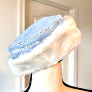 Vintage Kiddopotomus Faux Suede Sherpa Lined Roll Brim Hat—SZ. OS